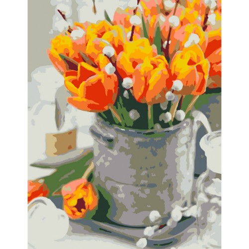Standard Kit, painting by numbers, „Yellow tulips“,35x45cm