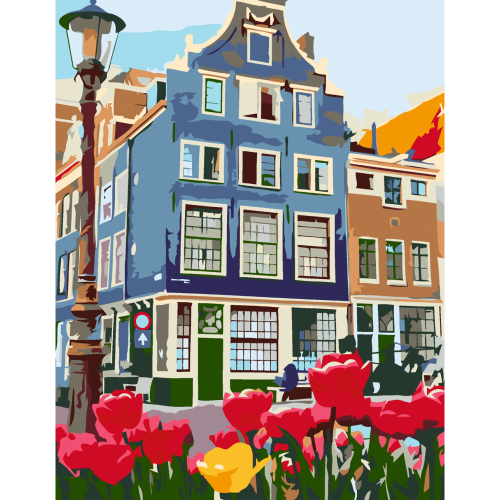 Standard Kit, painting by numbers, „Famous Amsterdam“, 35х45cm,