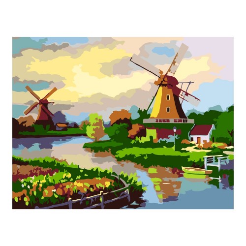 Standard Kit, painting by numbers, „Mill by the River“, 35х45cm,
