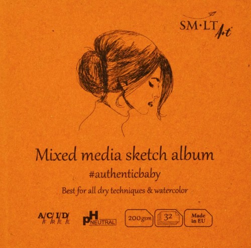 Mixed media sketch album "SMLT ART" 90x90mm,32sht,200gsm