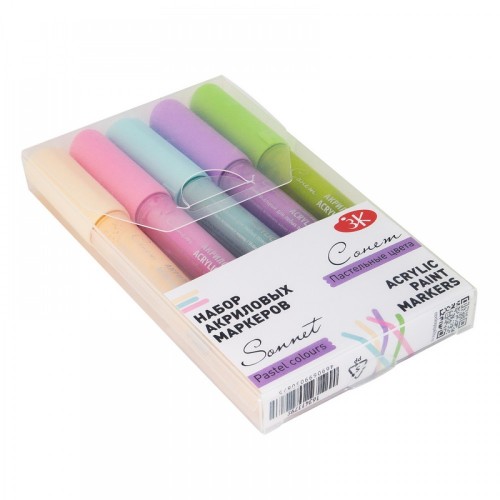 Set of acrylic markers Sonnet "Pastel colors", 5 colors