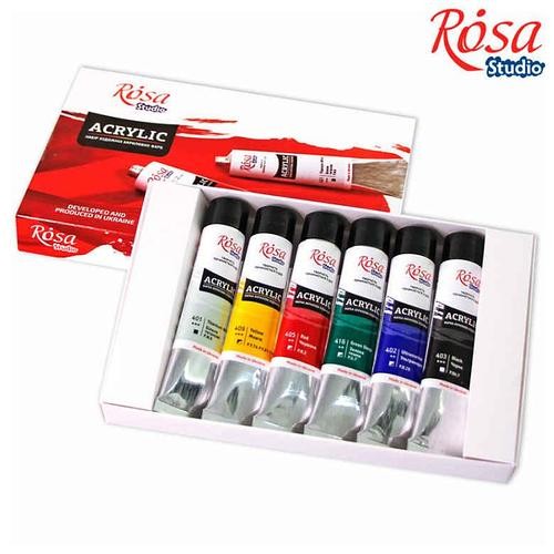 Acrylic paint set 6*20 ml, ROSA Studio