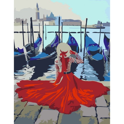 Standard Kit, painting by numbers, „Embankment  of Venice“, 35х45cm, ROSA START
