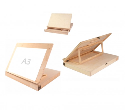 A3+ Adjustable Desk Tablet Easel, 50х8,5х38cm, with Drawer,ROSA Studio