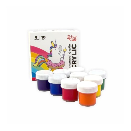 Acrylic paint set Unicorn 9x10мл, ROSA START
