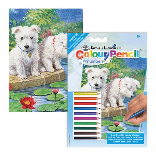 MINI COLOUR PENCIL BY NUMBER - WESTIES