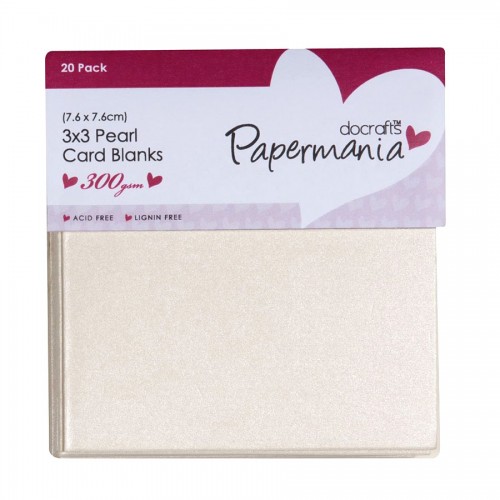 3 X 3" Cards/Envelopes Pearlised (20Pk, 300Gsm) -
