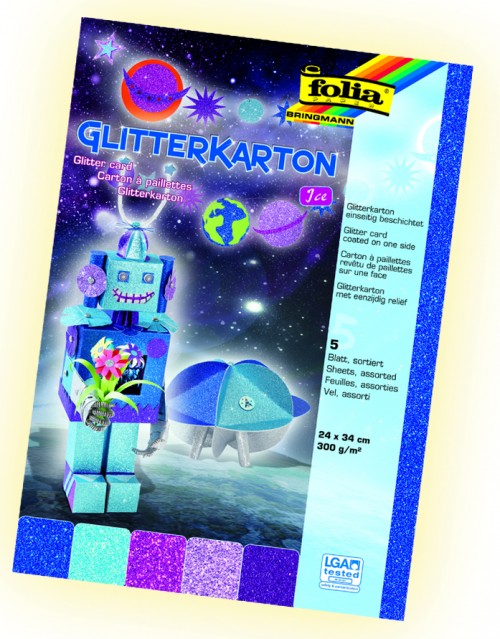 Glitter card 300g/m, ICE