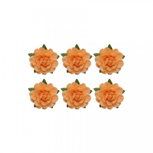 Tea Roses' Flowers, -18 Mm Diameter, 6 Pcs, Beige
