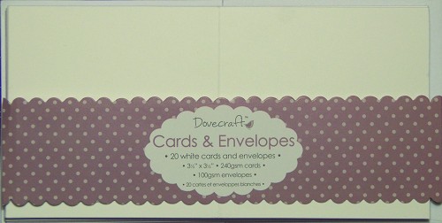 Dovecraft Mini White 8.9x8.9cm Cards  Envelopes