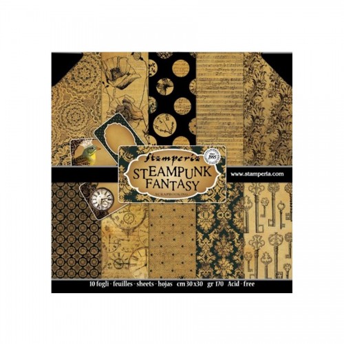 Paper and Cardstock pads 30x30cm, Stamperia, Steampunk Fantasy
