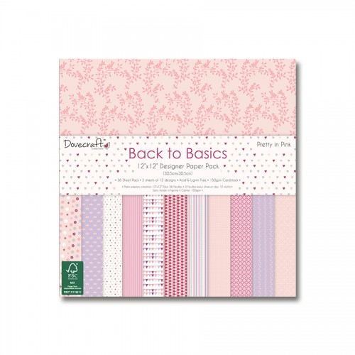 Paper and Cardstock pads 30x30cm, Dovecraft, Pretty In Pink
