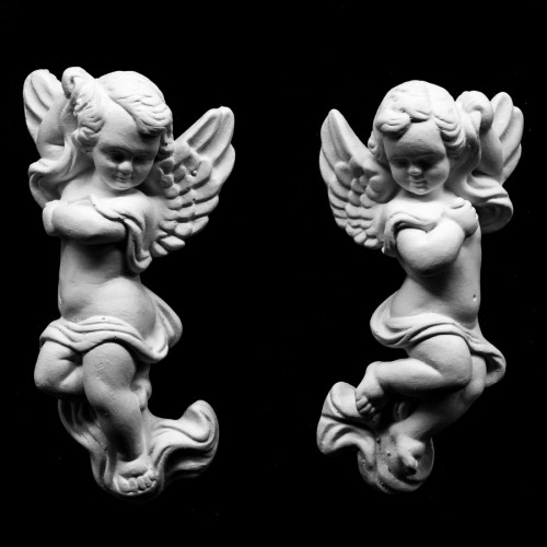 Plaster Cast Pair Of Cupids