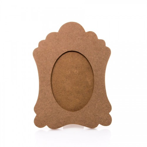 Oval Photoframe With Waved Edeges - Size Cm. 17X23