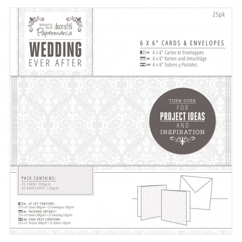 6 x 6" Cards & Envelopes (25pk) - Wedding - Damask