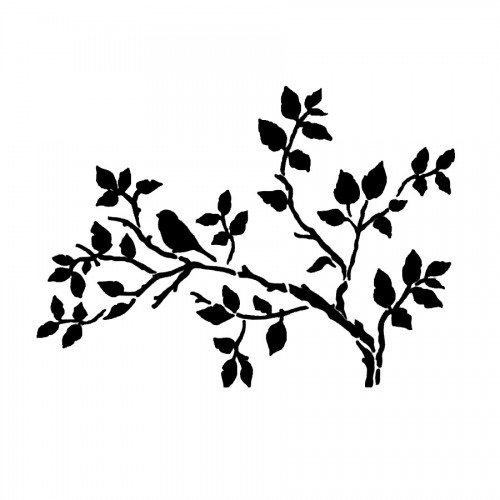 Stencil G Cm. 21X29,7 Tree With Birds