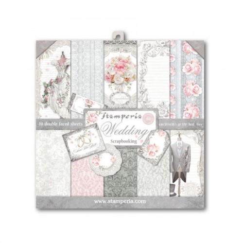 Paper and Cardstock pads 30x30cm, Stamperia, Wedding