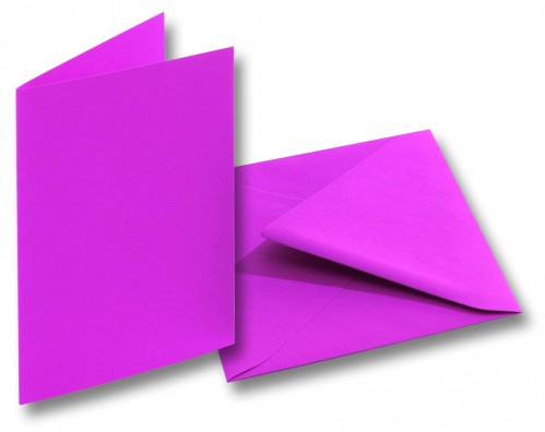  220g/m?, 10,5x15cm 5 cards,envelopes+insert, pink