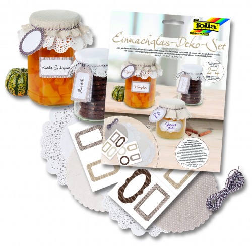 Jam jar decoration kit.beige/nature