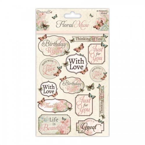 Dovecraft Floral Muse A5 Sentiment Stickers