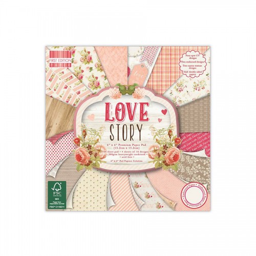 Paper and Cardstock pads 15x15cm, Love Story