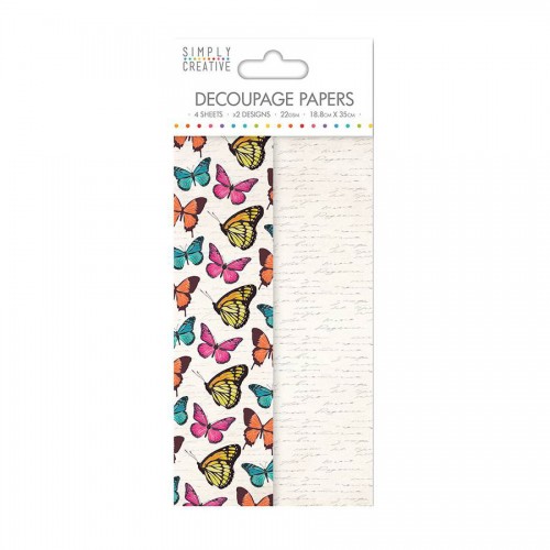 Simply Creative Decoupage Paper  Vibrant Butterfli
