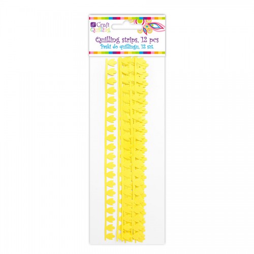 Peony Petal Quilling Strips - Yellow, 12 Pcs