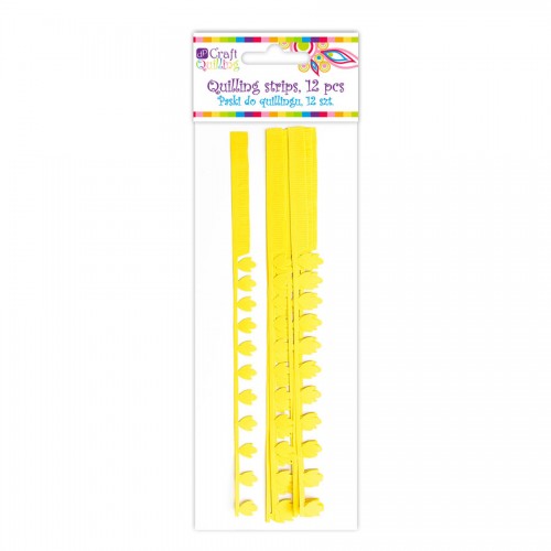 Peony&Fringe Petal Quilling Strips - Yellow, 12 Pc