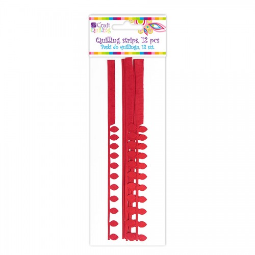 Daisy&Fringe Petal Quilling Strips - Red, 12 Pcs