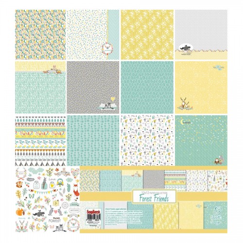 Paper Collection Set Forest Friends (12*12-190GSM)