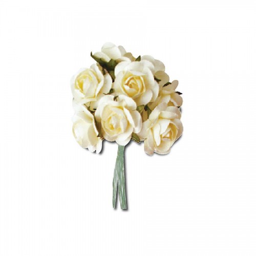 12 White Mousse Small Roses Bouquet