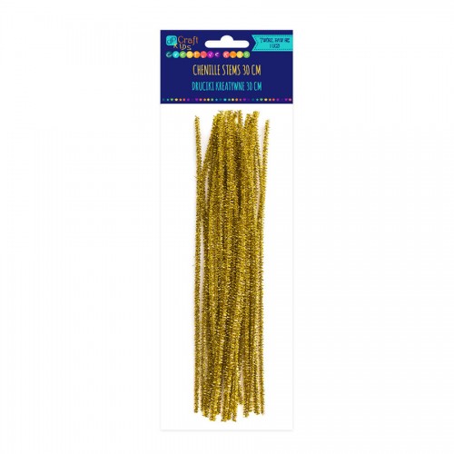 Gold Chenille Stems 30 Cm, 25 Pcs