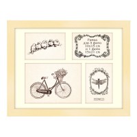 Wooden frame with glass 30X40 for 4 photos GPD30