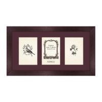 Wooden frame with glass for 3 photos 10х15(21х42)GP630-3007/2835 (dark cherry/vinous)