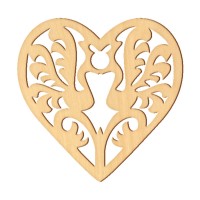Wooden pc. for art 356 "Lace heart №1" 7,5х7 cm