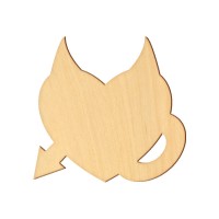 Wooden pc. for art 358 "Heart with horns" 9х9 cm