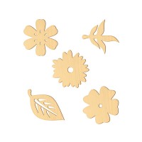Wooden pc. for art 418 "Set for decoration "Flowers № 1 " 3-5 cm (5 pc.)