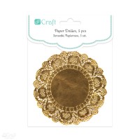PAPER DOILIES 11 CM, 5 PCS GOLDEN