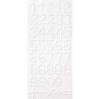 PEARL NUMBERS STICKERS, 40 PCS, - WHITE