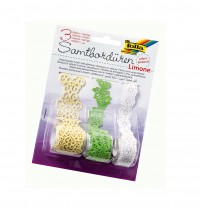 Velvet Borders LIMONE, self adhesive 3 rolls, assorted colours