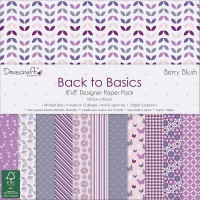 Dovecraft Back to Basics Berry Blush FSC  8x8 Paper Pack