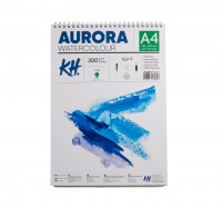 Watercolour Pad Aurora 300gsm A4, 12 Sheets, Rough, Spiral Bound