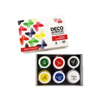 Glossy Acrylic paint for decor works set, 6*20ml ROSA TALENT