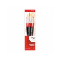 Set of brushes 10,  Synthetic, 5pc., Round №0,2,3,6,8, Short Handle, ROSA Studio