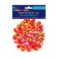 Rainbow Assorted Acrylic Pompoms 2,5 Cm, 50 Pcs