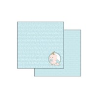 Double Face Scrap Paper -  Baby Light Blue With Wirting