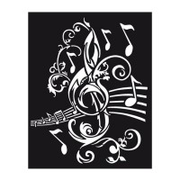 Thick Stencil Cm. 20X25/0.5 Mm Music