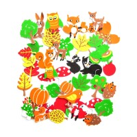 Printed Foam Stickers - Forest, 96 Pcs