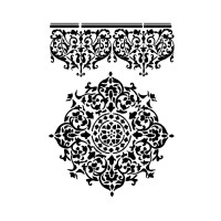 Stencil G Cm. 21X29,7 Lace Centre And Border