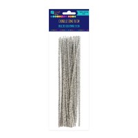 Silver Chenille Stems 30 Cm, 25 Pcs